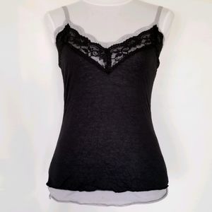 1161 Preowned Lena Jeans Black Gray lace t-shirt S